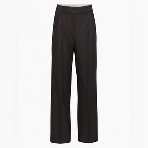 Aritzia Wilfred Effortless Pants Wide Leg High Waisted Trousers Black